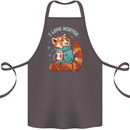Red Panda Bear I Love Winter Cotton Apron 100% Organic Dark Grey