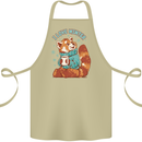 Red Panda Bear I Love Winter Cotton Apron 100% Organic Khaki