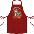 Red Panda Bear I Love Winter Cotton Apron 100% Organic Maroon