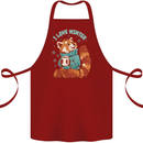 Red Panda Bear I Love Winter Cotton Apron 100% Organic Maroon