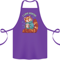 Red Panda Bear I Love Winter Cotton Apron 100% Organic Purple