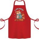 Red Panda Bear I Love Winter Cotton Apron 100% Organic Red