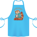 Red Panda Bear I Love Winter Cotton Apron 100% Organic Turquoise