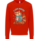 Red Panda Bear I Love Winter Kids Sweatshirt Jumper Bright Red
