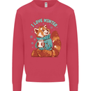 Red Panda Bear I Love Winter Kids Sweatshirt Jumper Heliconia