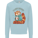 Red Panda Bear I Love Winter Kids Sweatshirt Jumper Light Blue