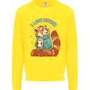 Red Panda Bear I Love Winter Kids Sweatshirt Jumper Yellow
