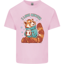 Red Panda Bear I Love Winter Kids T-Shirt Childrens Light Pink