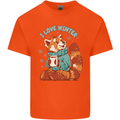 Red Panda Bear I Love Winter Kids T-Shirt Childrens Orange