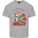 Red Panda Bear I Love Winter Kids T-Shirt Childrens Sports Grey