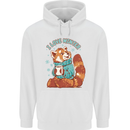 Red Panda Bear I Love Winter Mens 80% Cotton Hoodie White