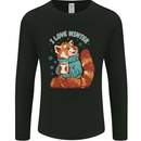 Red Panda Bear I Love Winter Mens Long Sleeve T-Shirt Black