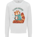 Red Panda Bear I Love Winter Mens Sweatshirt Jumper White