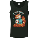 Red Panda Bear I Love Winter Mens Vest Tank Top Black