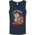Red Panda Bear I Love Winter Mens Vest Tank Top Navy Blue