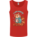 Red Panda Bear I Love Winter Mens Vest Tank Top Red