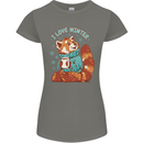 Red Panda Bear I Love Winter Womens Petite Cut T-Shirt Charcoal