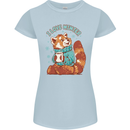 Red Panda Bear I Love Winter Womens Petite Cut T-Shirt Light Blue