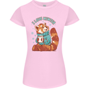 Red Panda Bear I Love Winter Womens Petite Cut T-Shirt Light Pink