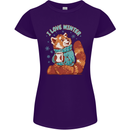 Red Panda Bear I Love Winter Womens Petite Cut T-Shirt Purple