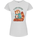 Red Panda Bear I Love Winter Womens Petite Cut T-Shirt White