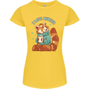 Red Panda Bear I Love Winter Womens Petite Cut T-Shirt Yellow
