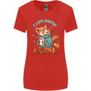Red Panda Bear I Love Winter Womens Wider Cut T-Shirt Red