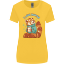 Red Panda Bear I Love Winter Womens Wider Cut T-Shirt Yellow