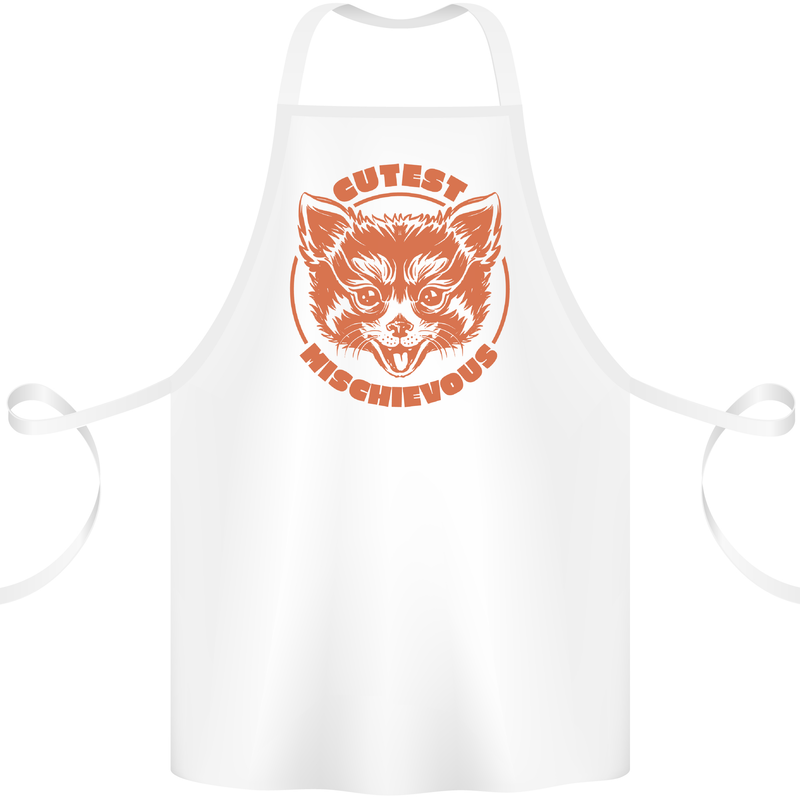 Red Panda Cutest Mischievous Cotton Apron 100% Organic White