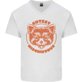 Red Panda Cutest Mischievous Mens V-Neck Cotton T-Shirt White