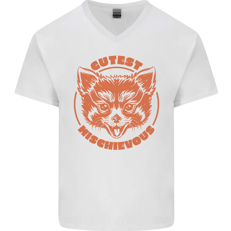 Red Panda Cutest Mischievous Mens V-Neck Cotton T-Shirt White