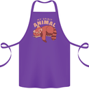 Red Panda My Spirit Animal Cotton Apron 100% Organic Purple
