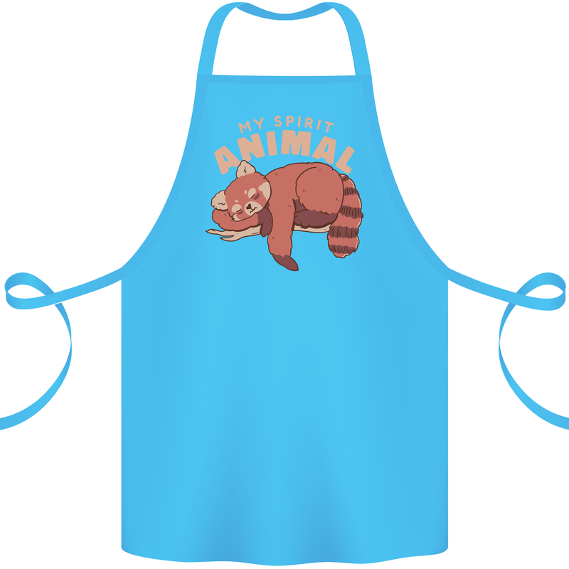 Red Panda My Spirit Animal Cotton Apron 100% Organic Turquoise