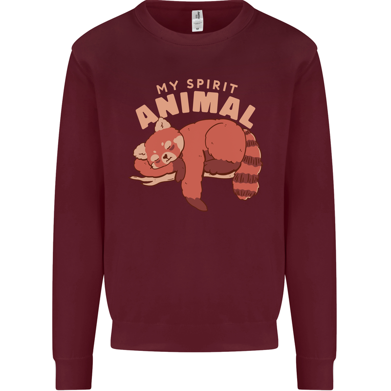 Red Panda My Spirit Animal Kids Sweatshirt Jumper Maroon