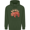 Red Panda My Spirit Animal Mens 80% Cotton Hoodie Forest Green