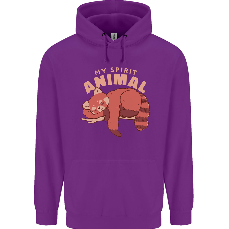 Red Panda My Spirit Animal Mens 80% Cotton Hoodie Purple
