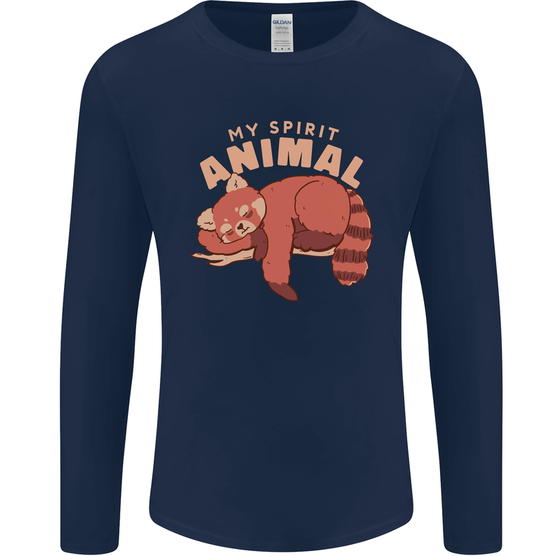 Red Panda My Spirit Animal Mens Long Sleeve T-Shirt Navy Blue