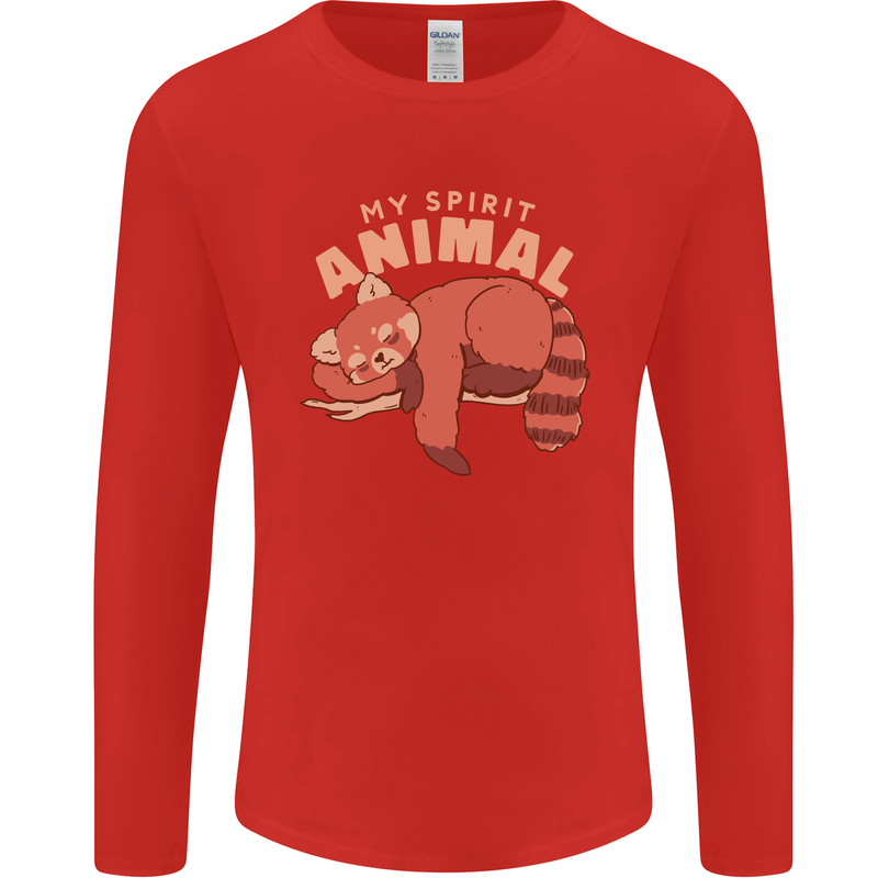 Red Panda My Spirit Animal Mens Long Sleeve T-Shirt Red