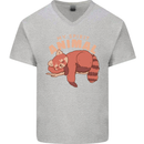 Red Panda My Spirit Animal Mens V-Neck Cotton T-Shirt Sports Grey
