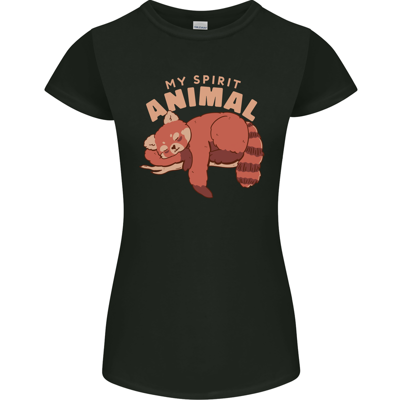 Red Panda My Spirit Animal Womens Petite Cut T-Shirt Black