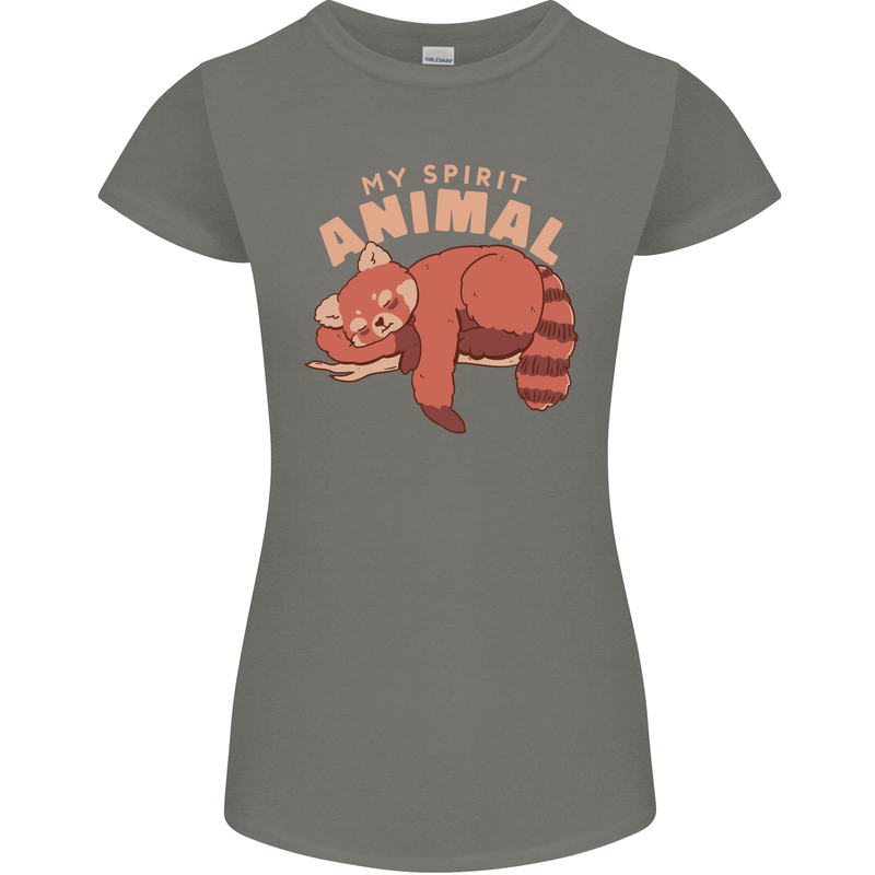 Red Panda My Spirit Animal Womens Petite Cut T-Shirt Charcoal