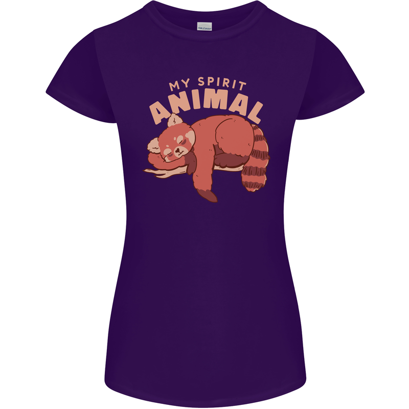 Red Panda My Spirit Animal Womens Petite Cut T-Shirt Purple