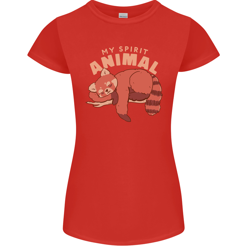 Red Panda My Spirit Animal Womens Petite Cut T-Shirt Red