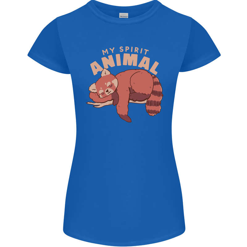 Red Panda My Spirit Animal Womens Petite Cut T-Shirt Royal Blue