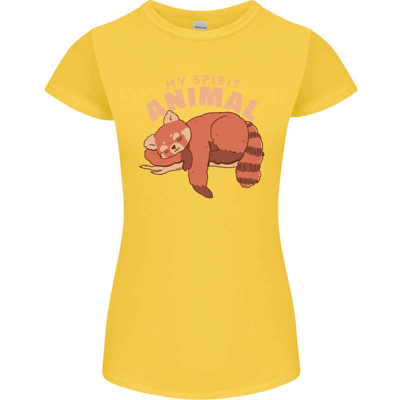 Red Panda My Spirit Animal Womens Petite Cut T-Shirt Yellow