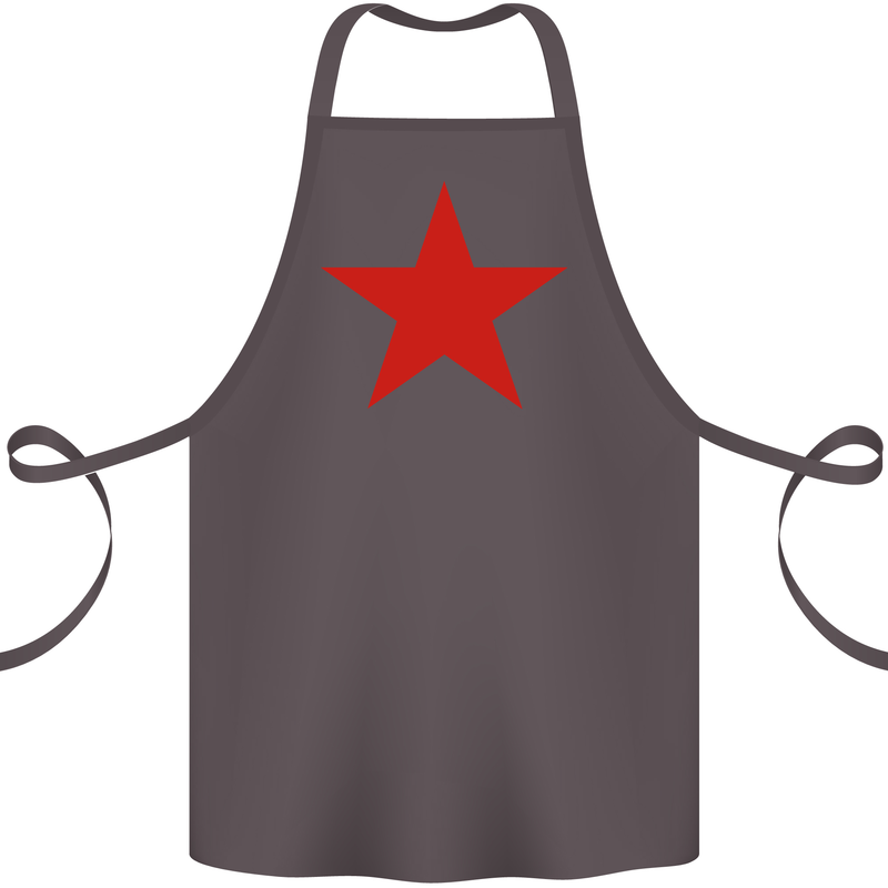 Red Star Army As Worn by Cotton Apron 100% Organic Dark Grey