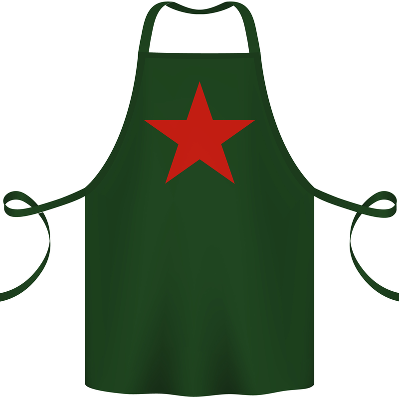 Red Star Army As Worn by Cotton Apron 100% Organic Forest Green