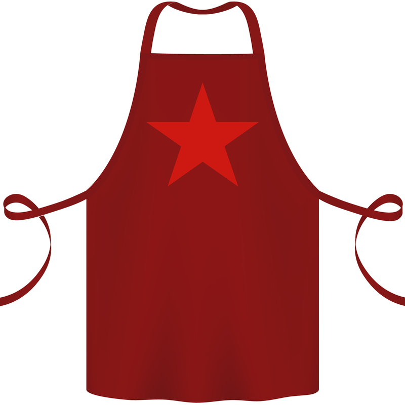 Red Star Army As Worn by Cotton Apron 100% Organic Maroon