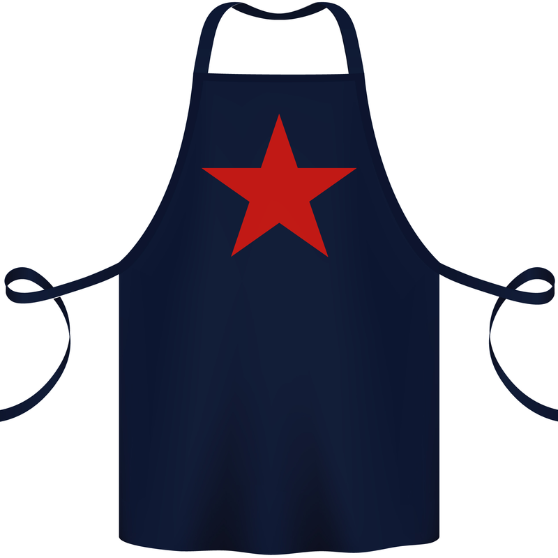 Red Star Army As Worn by Cotton Apron 100% Organic Navy Blue