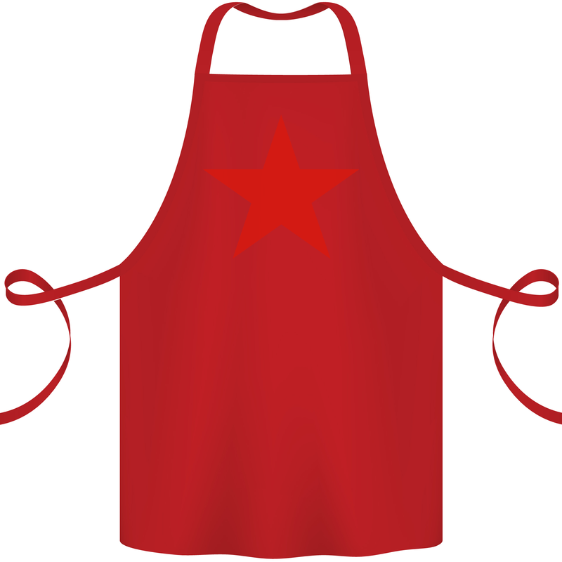 Red Star Army As Worn by Cotton Apron 100% Organic Red